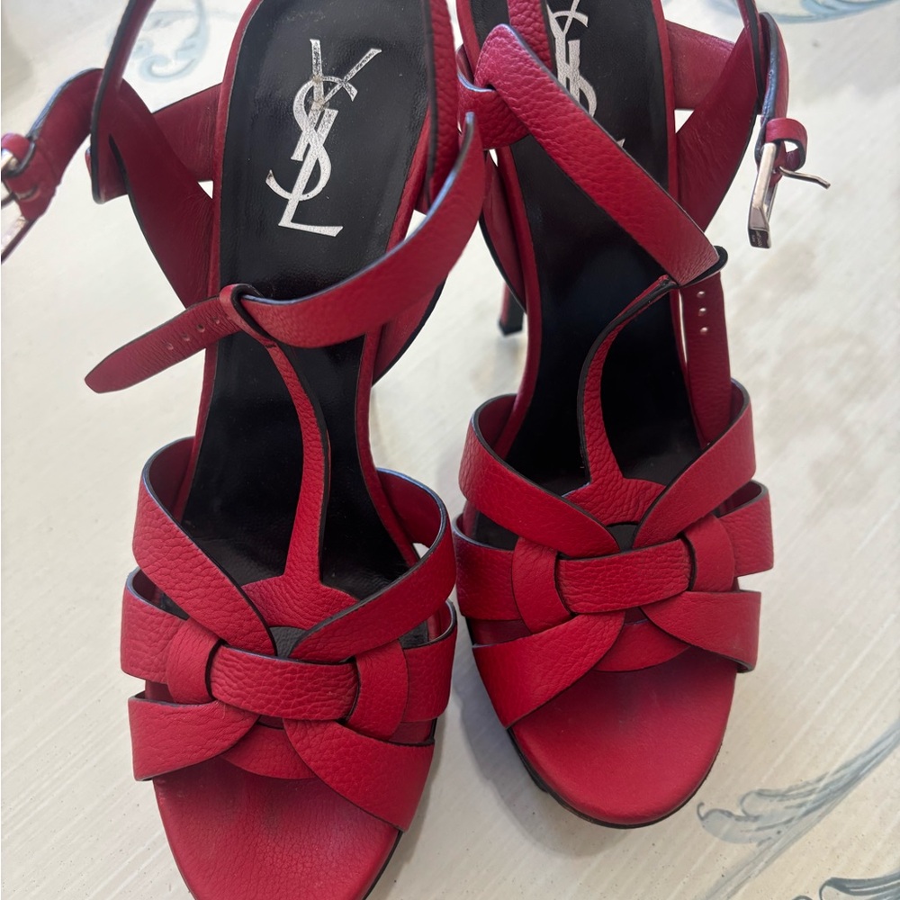 Yves Saint Laurent Red Knotted Heels